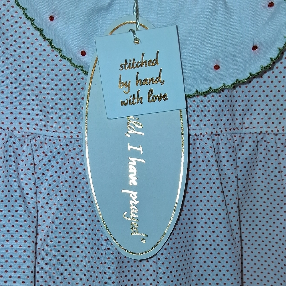Luliaby Set Pink Polka Dot Dress with Embroidered Collar 4T - Picture 2 of 7